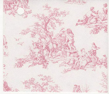 Dollhouse Miniature Pre-pasted Wallpaper, Dark Pink Toile